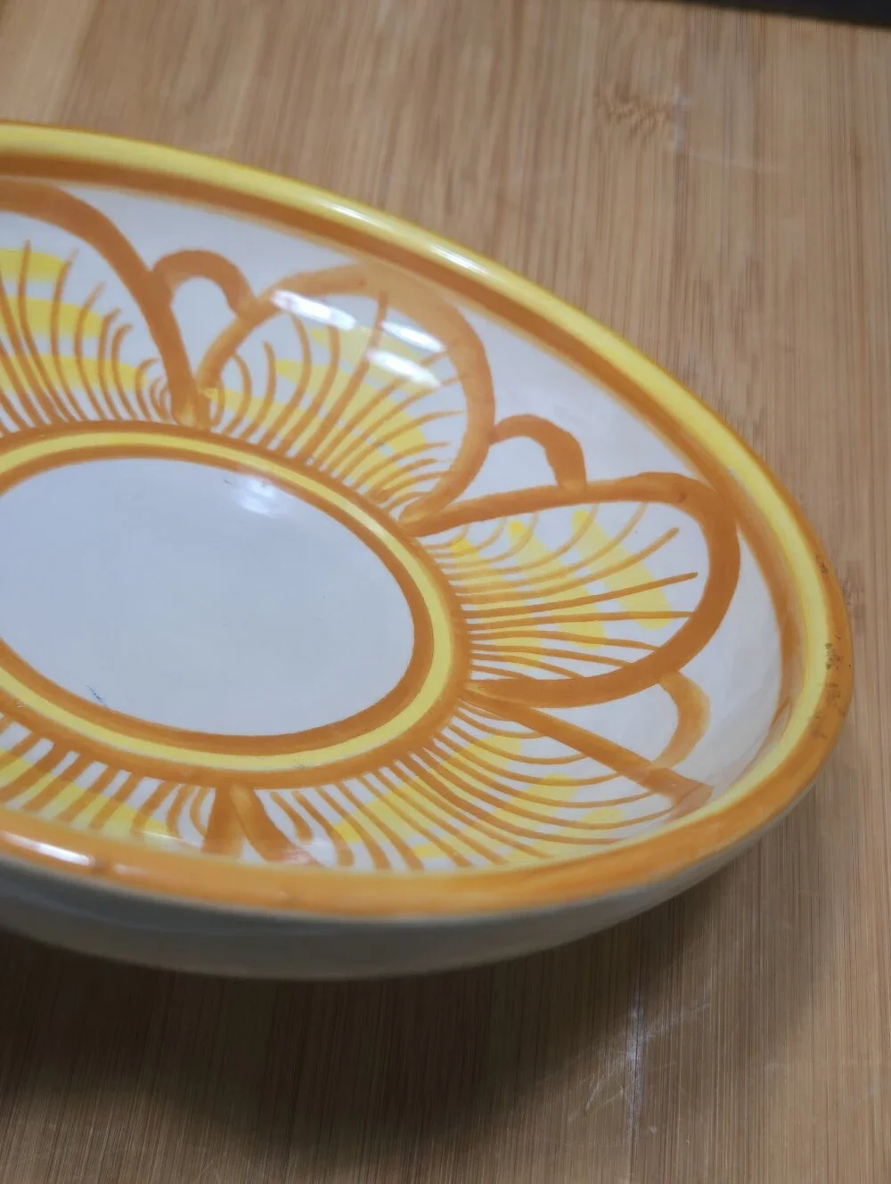Vintage Orange Brown Yellow Sunflower Bowl Trinket Dish